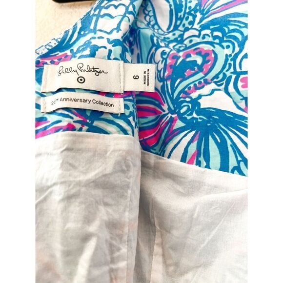 Lilly Pulitzer My Fans Blue Shift Dress Size 6 - Picture 6 of 6